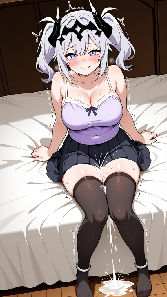 黒青グラデーションツインテール 潮吹き_アニメエロ画像 AI エロ画像