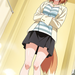 【エロ画像】茶髪サイドテールスレンダー×お風呂・入浴_AI_アニメエロ画像