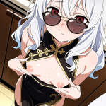 【エロ画像】白髪内巻きセミロング貧乳×授乳・母乳_AI_アニメエロ画像