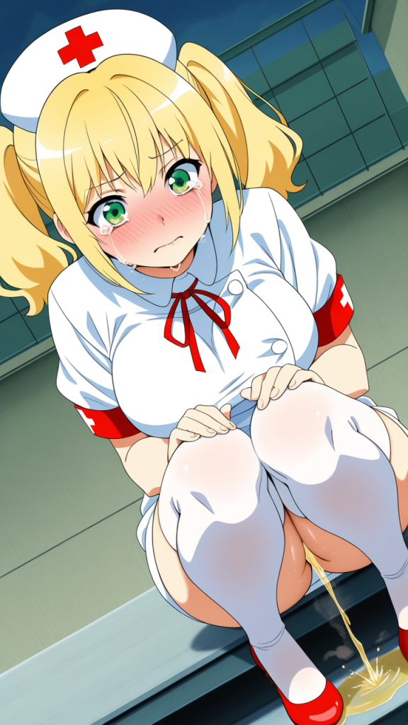 金髪ツインテール巨乳 おしっこ・放尿_アニメエロ画像 AI エロ画像