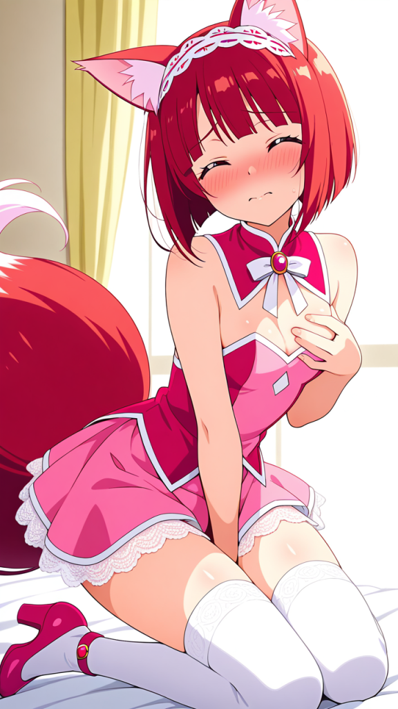 赤髪外ハネボブ細身長身 オナニー・自慰_アニメエロ画像 AI エロ画像