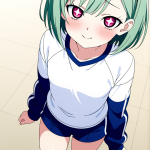 【エロ画像】緑髪アップスタイルむっちり×貧乳・微乳_AI_アニメエロ画像