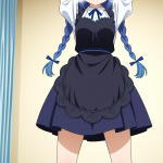 【エロ画像】青髪ツインおさげ細身×美少女エロ_AI_アニメエロ画像