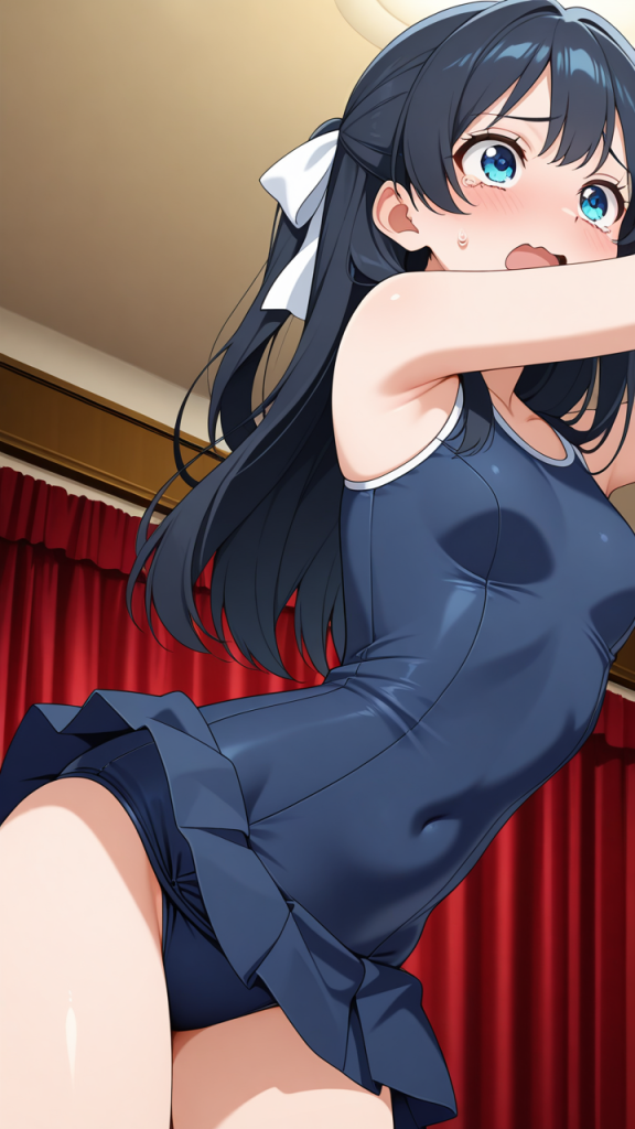 黒髪セミロング細身モデル バック・後背位_アニメエロ画像 AI エロ画像