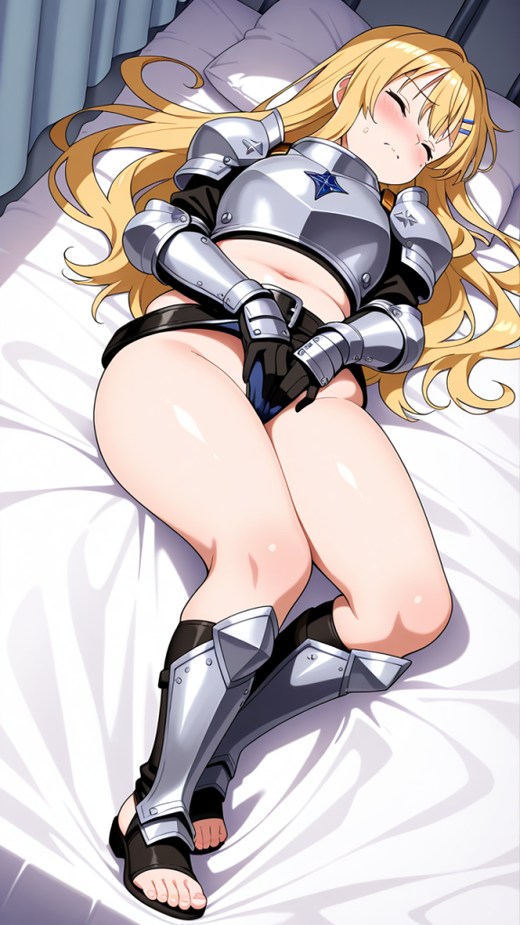 金髪セミロング外ハネむっちり オナニー・自慰_アニメエロ画像 AI エロ画像