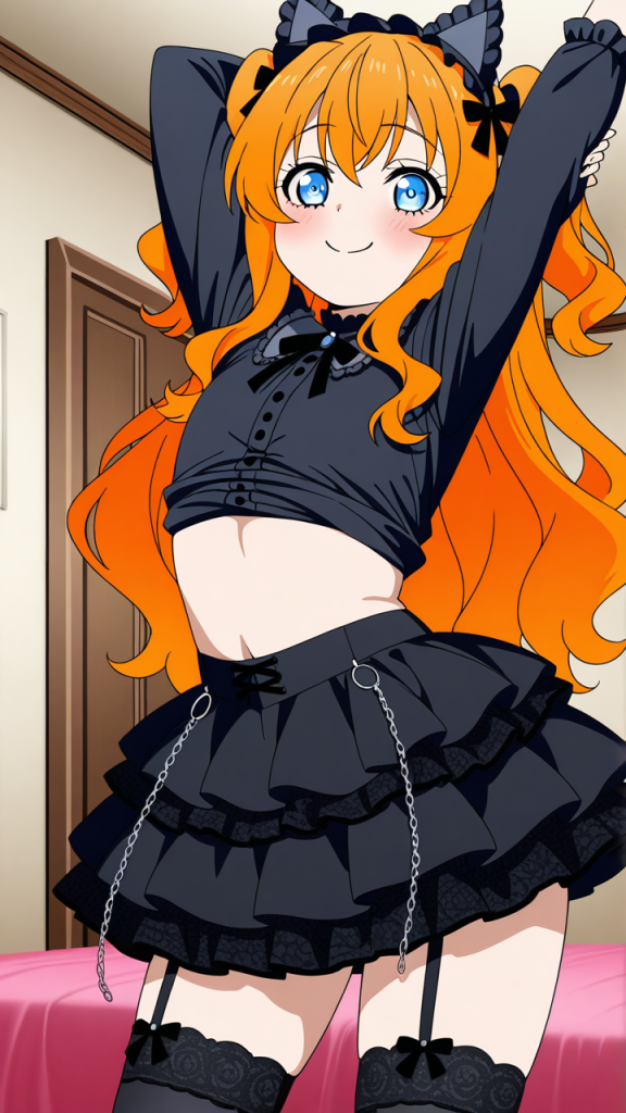 オレンジ髪ショート貧乳 巨乳・爆乳_アニメエロ画像 AI エロ画像