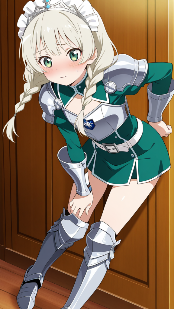 プラチナ髪ツインおさげ貧乳 貧乳・微乳_アニメエロ画像 AI エロ画像