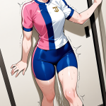 【エロ画像】ピンク髪ショート筋肉質×潮吹き_AI_アニメエロ画像