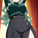 【エロ画像】黒髪ウェーブ巨乳むっちり×手縛り・拘束_AI_アニメエロ画像