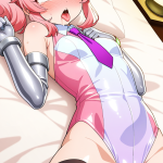 【エロ画像】桜色ポニーテールむっちり×アヘ顔・イキ顔_AI_アニメエロ画像