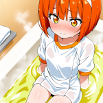 【エロ画像】オレンジボブロリ体型×お風呂・入浴_AI_アニメエロ画像