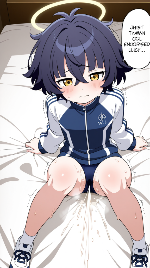 青髪くせ毛ショート長身貧乳 潮吹き_アニメエロ画像 AI エロ画像