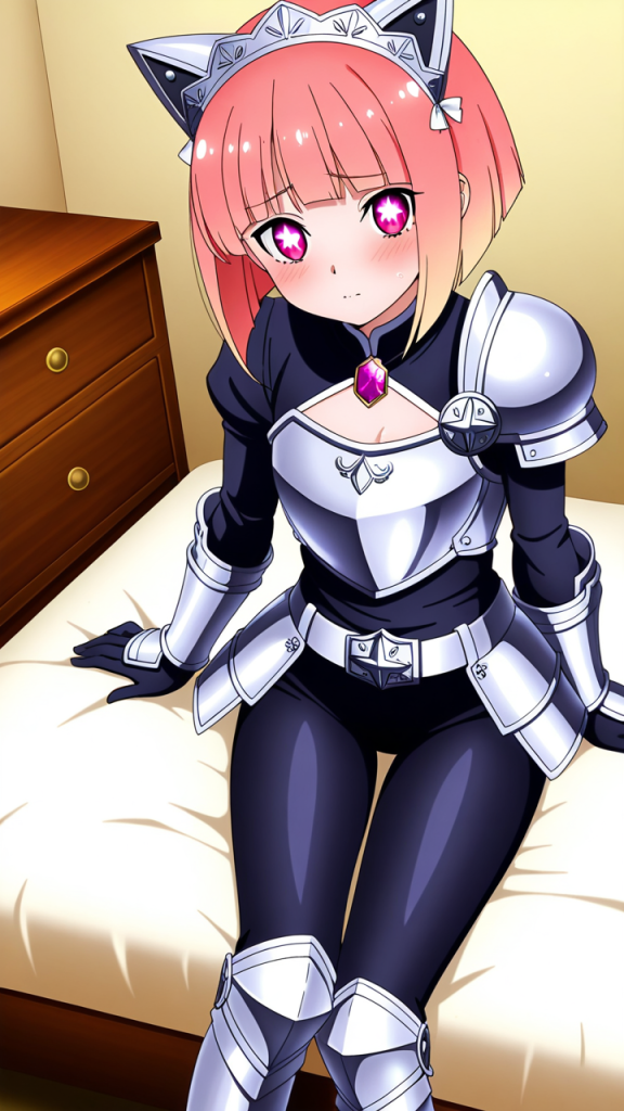 黒青グラデボブ長身貧乳 貧乳・微乳_アニメエロ画像 AI エロ画像