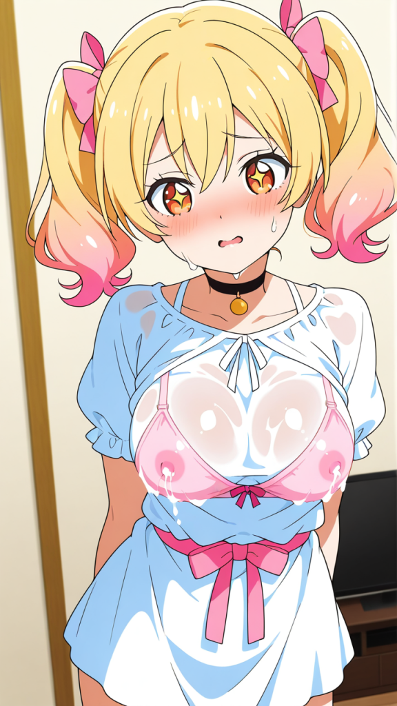 グラデーションツインテール長身 授乳・母乳_アニメエロ画像 AI エロ画像
