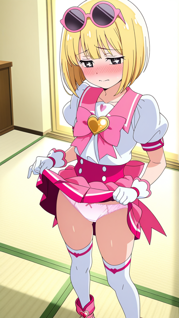 金髪外ハネボブグラマラス くぱぁ・大開脚_アニメエロ画像 AI エロ画像