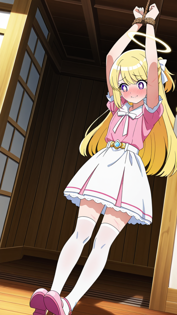 金髪ハーフアップむっちり小柄 縛り・拘束_アニメエロ画像 AI エロ画像