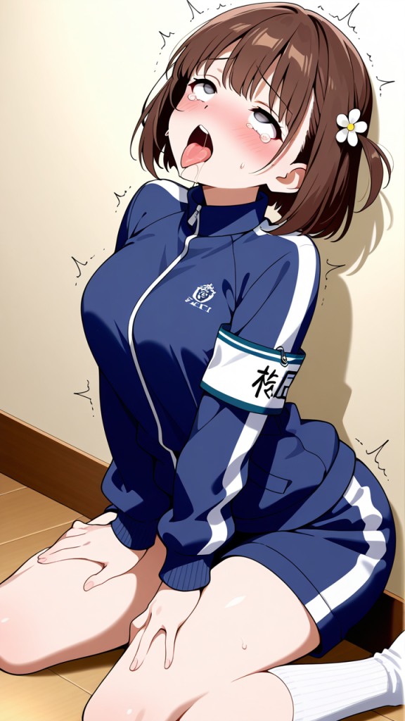 茶髪外ハネボブ巨乳 アヘ顔・イキ顔_アニメエロ画像 AI エロ画像