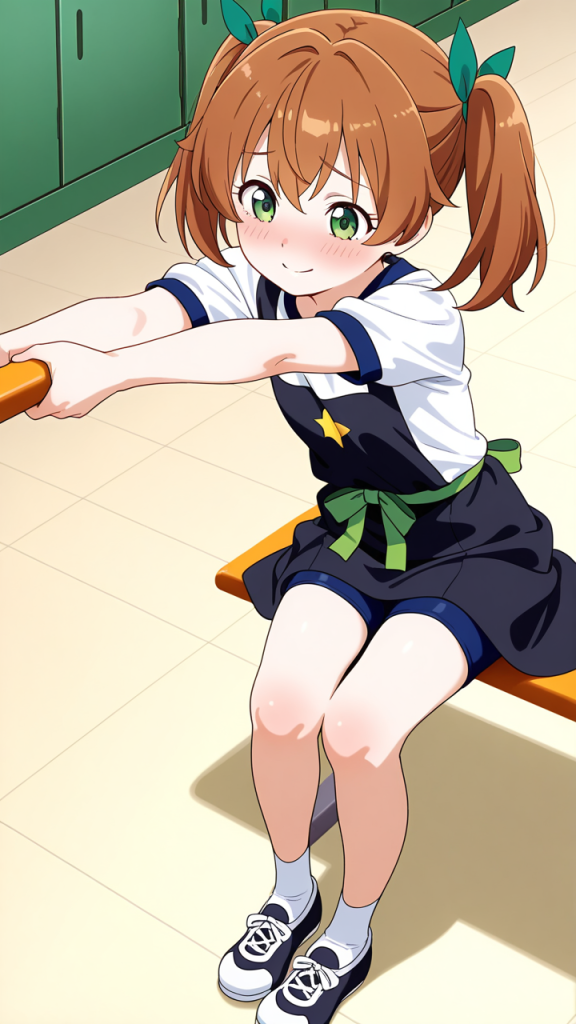 茶髪ツインテールむっちり 体操服・ブルマ_アニメエロ画像 AI エロ画像