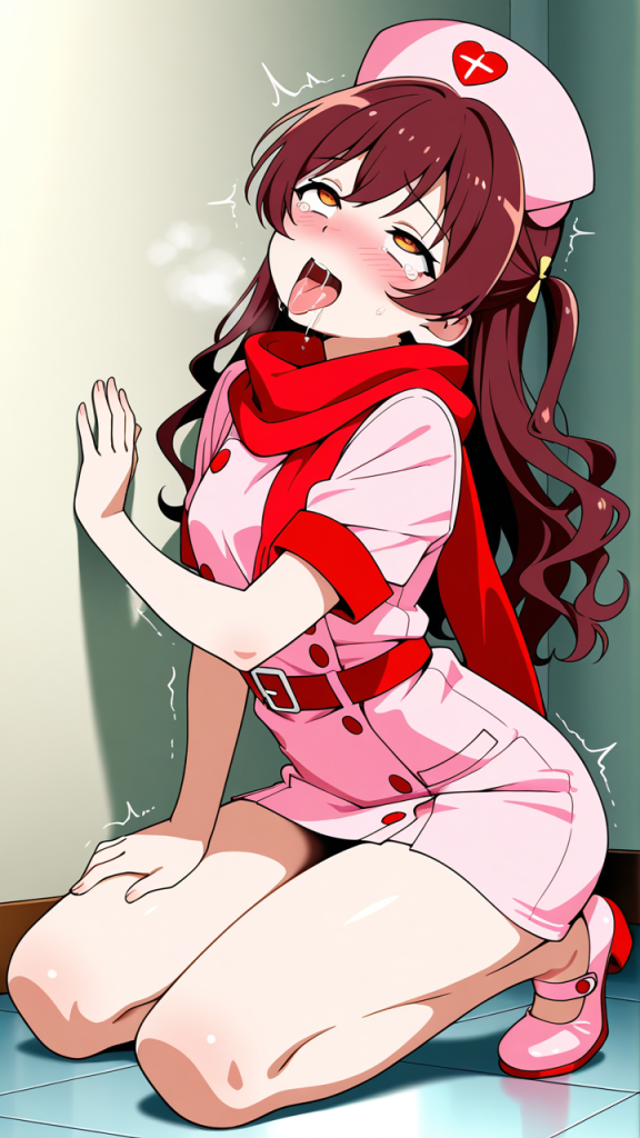 深紅ロングウェーブグラマラス アヘ顔・イキ顔_アニメエロ画像 AI エロ画像