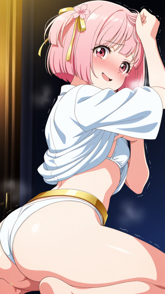 桜色ボブスレンダー美女 美少女エロ_アニメエロ画像 AI エロ画像