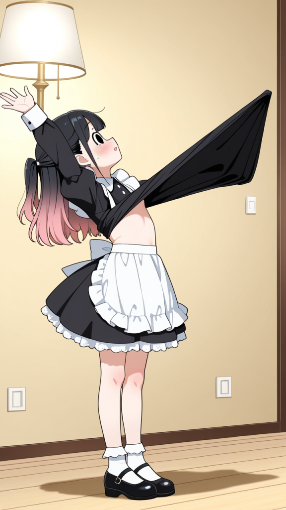 グラデーション髪ハーフアップ貧 貧乳・微乳_アニメエロ画像 AI エロ画像
