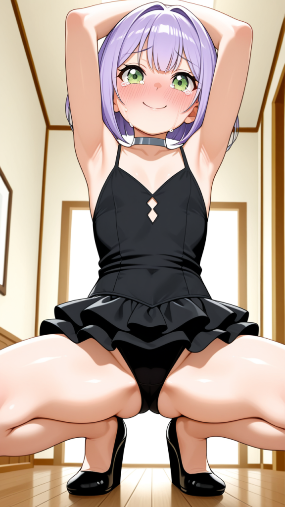 紫髪外ハネボブ貧乳小柄 バック・後背位_アニメエロ画像 AI エロ画像