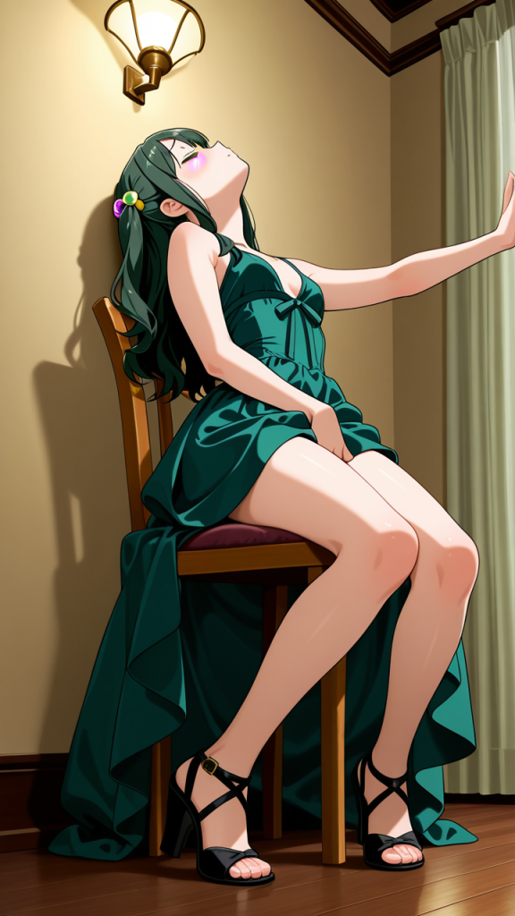 茶髪ウェーブロンググラマラス オナニー・自慰_アニメエロ画像 AI エロ画像
