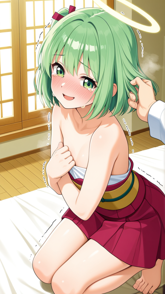 マゼンタハーフアップ長身貧乳 美少女エロ_アニメエロ画像 AI エロ画像