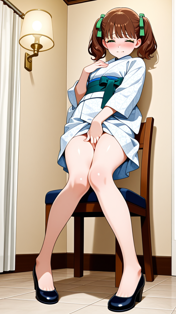 茶髪ツインテールむっちり オナニー・自慰_アニメエロ画像 AI エロ画像