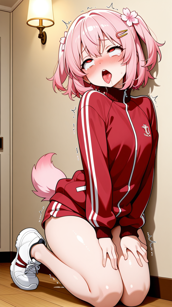 桜色サイドテール小柄むっちり アヘ顔・イキ顔_アニメエロ画像 AI エロ画像