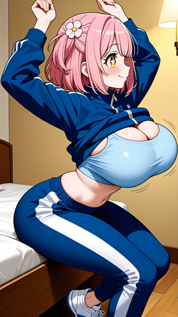 マゼンタショート高身長スレンダ 巨乳・爆乳_アニメエロ画像 AI エロ画像