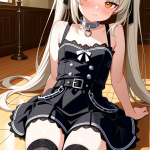 【エロ画像】プラチナ髪内巻きセミロングロリ×ニーソ・絶対領域_AI_アニメエロ画像