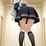 【エロ画像】銀髪ウェーブロング細身×バック・後背位_AI_アニメエロ画像