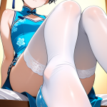 【エロ画像】グレー髪刈り上げショート長身ス×足コキ_AI_アニメエロ画像