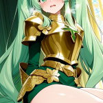 【エロ画像】緑髪ツインテール細身×美少女エロ_AI_アニメエロ画像