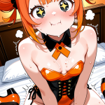【エロ画像】オレンジお団子むっちり小柄×潮吹き_AI_アニメエロ画像