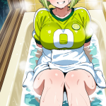 【エロ画像】緑髪ボブむっちり×お風呂・入浴_AI_アニメエロ画像